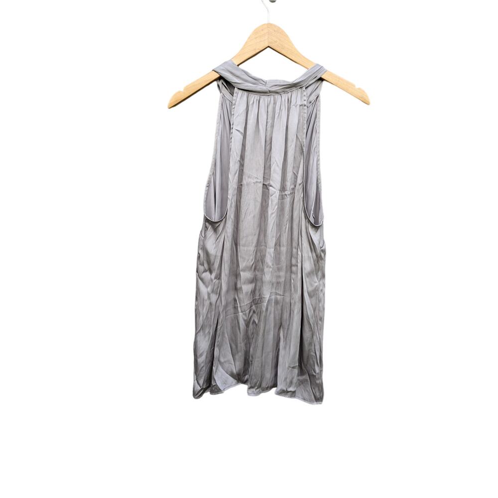 NWT Torrid Satin Silver Halter Tank Tie Front Blouse Plus Size 1X Work Office - Picture 2 of 4